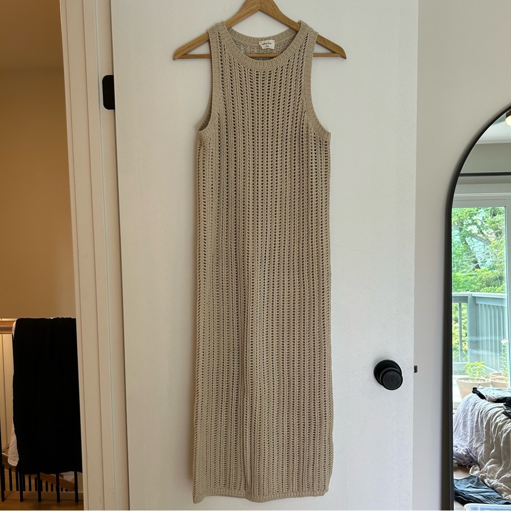 Wilfred Free Beige Knit Sleeveless Dress